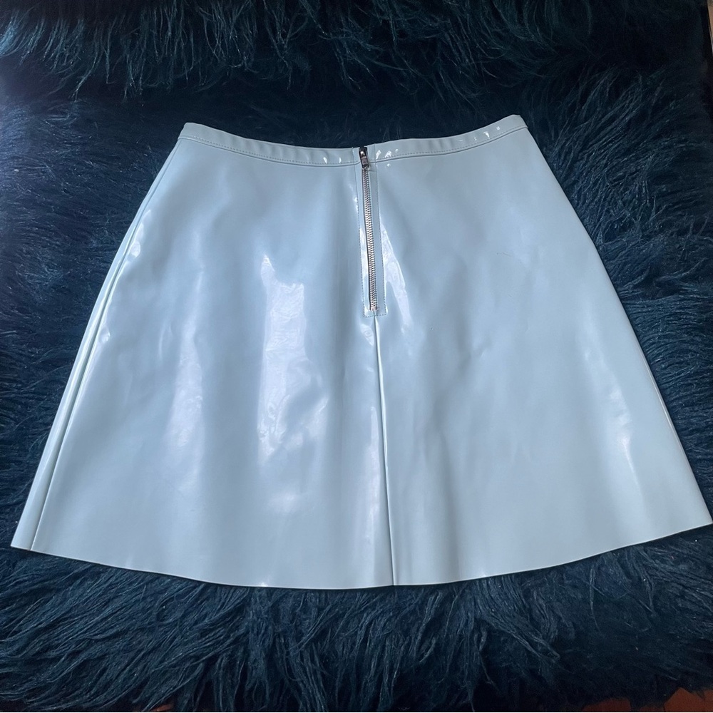 ||SOLD|| American Apparel Light Blue Vinyl PVC A-line Mini Skirt Medium
